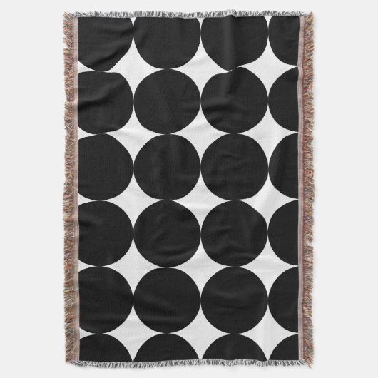 Black White Retro Geometric Cirtern Pattern Deken (Voorkant Verticaal)