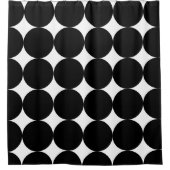Black White Retro Geometric Cirtern Pattern Douchegordijn (Voorkant)