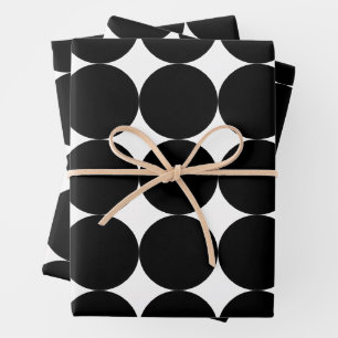 Black White Retro Geometric Cirtern Pattern Inpakpapier Vel