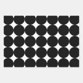 Black White Retro Geometric Cirtern Pattern Inpakpapier Vel (Voorkant)