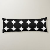 Black White Retro Geometric Cirtern Pattern Lichaamskussen (Achterkant)