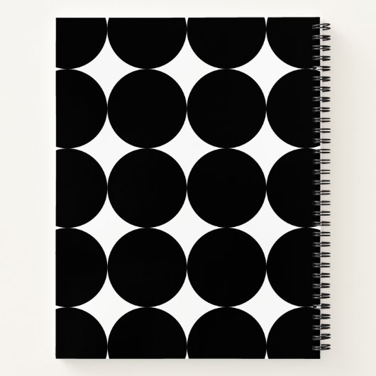 Black White Retro Geometric Cirtern Pattern Notitieboek (Achterkant)