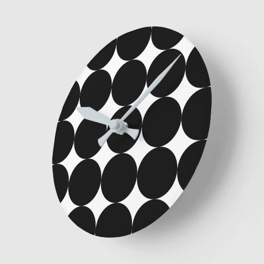 Black White Retro Geometric Cirtern Pattern Ronde Klok (Hoek)