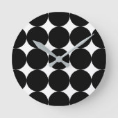 Black White Retro Geometric Cirtern Pattern Ronde Klok (Voorkant)