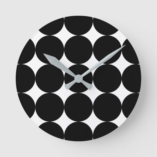 Black White Retro Geometric Cirtern Pattern Ronde Klok (Voorkant)