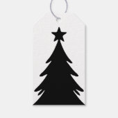 Black & White Reversable Doodle Christmas Tree Cadeaulabel (Voorkant)