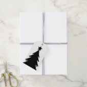 Black & White Reversable Doodle Christmas Tree Cadeaulabel (Met Touw)