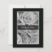 Black & White Rose Bewaar de Datum Uitnodiging (Voorkant)