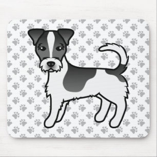 Black & White Rough Coat Jack Russell Terrier Dog Muismat