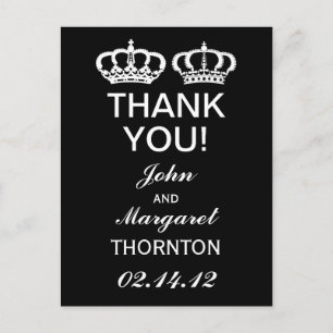 Black White Royal Couple Hartelijk dank Briefkaart