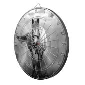 Black White Running Horse Freedom Dartbord (Voorkant Rechts)