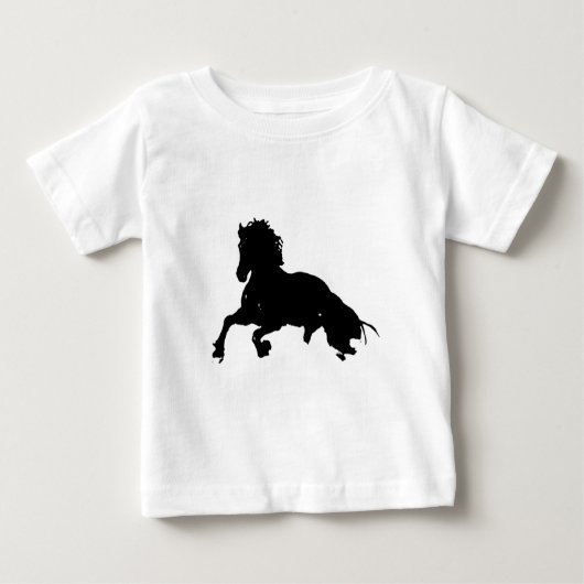 Black White Running Horse Silhouette (Voorkant)