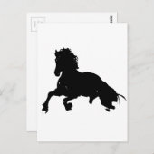 Black White Running Horse Silhouette Briefkaart (Voorkant / Achterkant)