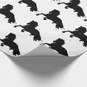 Black White Running Horse Silhouette Cadeaupapier (Hoek)
