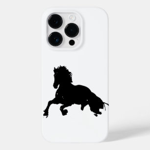 Black White Running Horse Silhouette Case-Mate iPhone 14 Pro Hoesje
