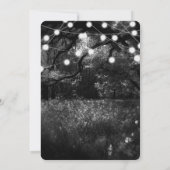 Black White Rustic Enchanted Forest Lights Wedding Kaart (Achterkant)