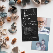 Black White Script & 2 Photos Funeral Merci