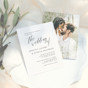 Black White Script Budget Verloving Photo Wedding