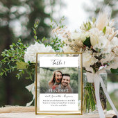 Black & White Script Fun Facts Photo Weddenschap Kaart