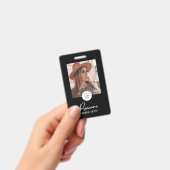 Black & White Script Logo Photo Makeup Badge (Handheld)