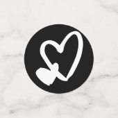 Black & White Script Mrs. en Mrs Hearts Wedding Confetti (Kleine voorkant)