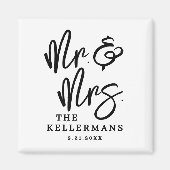 Black White Script Wedding Favor Magneet (Voorkant)