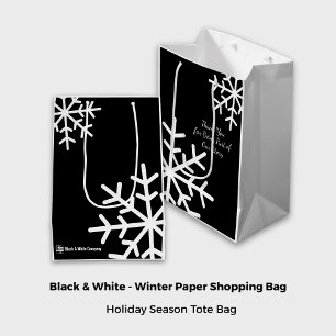 Black & White Seizoensgebonden Motto Bedrijf Logo  Medium Cadeauzakje