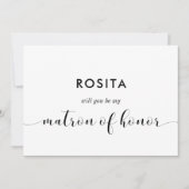 Black & white serez-vous ma carte Matron d'honneur (Devant)
