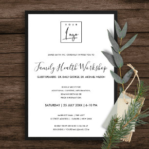 BLACK & WHITE SILK UW LOGO WORKSHOP GALA EVENEMENT KAART