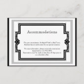 Black White Silver Art Deco Lijst Weddenschap Invo Informatiekaartje (Voorkant)