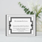 Black White Silver Art Deco Lijst Weddenschap Invo Informatiekaartje (Staand voorkant)