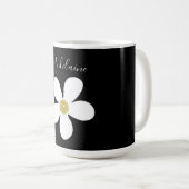 Black White Simple Daisy Gold Personal Koffiemok (Voorkant rechts)