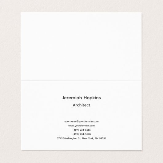 Black White Simple Plain Architect Premium Pearl Visitekaartjes (Buitenkant ongevouwen)