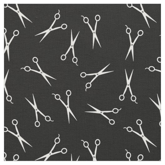 Black White Simple Scissor Pattern Stof (Close Up)