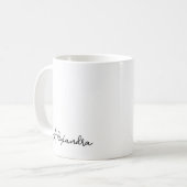 Black White Simple Script Monogram Name Coffee Mok (Voorkant links)