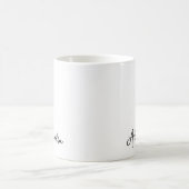 Black White Simple Script Monogram Name Coffee Mok (Center)
