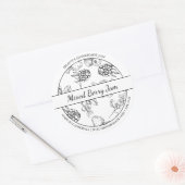 Black & White Sketch Mixed Berry Jam label (Envelop)