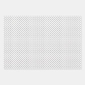 Black White Small Polka Dot Pattern Inpakpapier Vel (Voorkant 2)