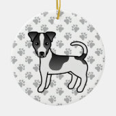 Black & White Smooth Coat Jack Russell Terrier Dog Keramisch Ornament (Voorkant)