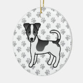 Black & White Smooth Coat Jack Russell Terrier Dog Keramisch Ornament (Links)