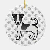 Black & White Smooth Coat Jack Russell Terrier Dog Keramisch Ornament (Achterkant)