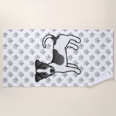 Black & White Smooth Coat Jack Russell Terrier Dog Strandlaken (Voorkant)