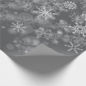 Black White Snowflake kerstwinter Cadeaupapier (Hoek)