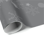 Black White Snowflake kerstwinter Cadeaupapier (Rol Hoek)