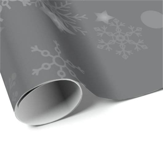 Black White Snowflake kerstwinter Cadeaupapier (Rol Hoek)