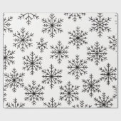 Black & White Snowflake Pattern Wrapping Paper  Cadeaupapier (Vlak)
