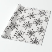 Black & White Snowflake Pattern Wrapping Paper  Cadeaupapier (Uitgerold)