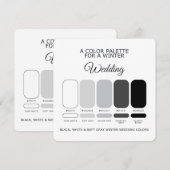 Black White Soft Gray Winter Wedding Palette Card Kaart (Voorkant / Achterkant)