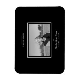 Black White Sophisticated Minimalist Photo Funeral Magneet