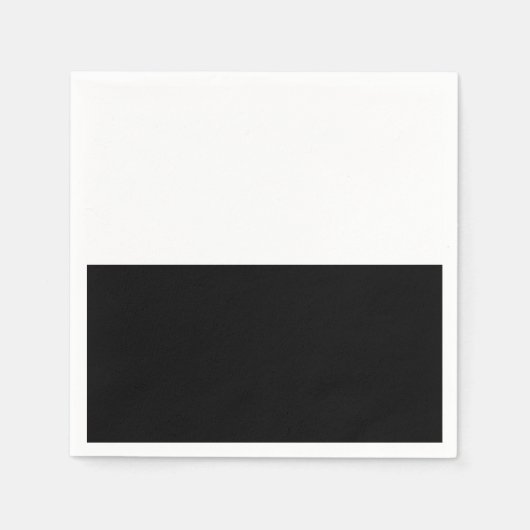 Black & White Split Halve Verjaardag Chic Party Servetten (Voorkant)